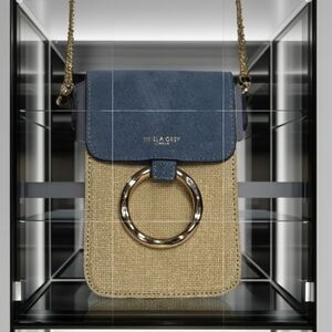 346. Luella Grey Blue and Beige Crossbody Phone Bag